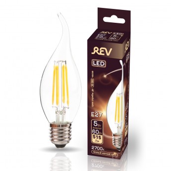 Лампа светодиодная REV FILAMENT FC37 E27 5W, 2700K, DECO Premium