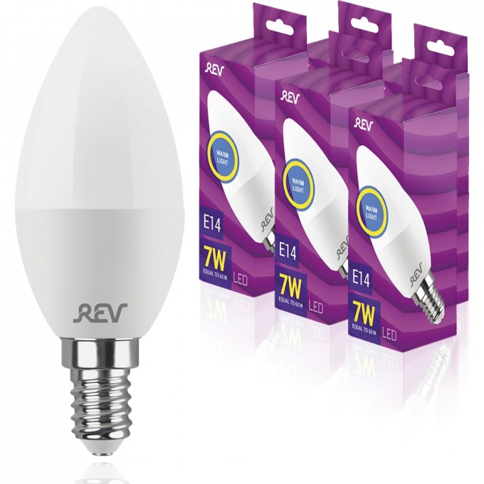 Светодиодная лампа REV свеча C37 62038 3